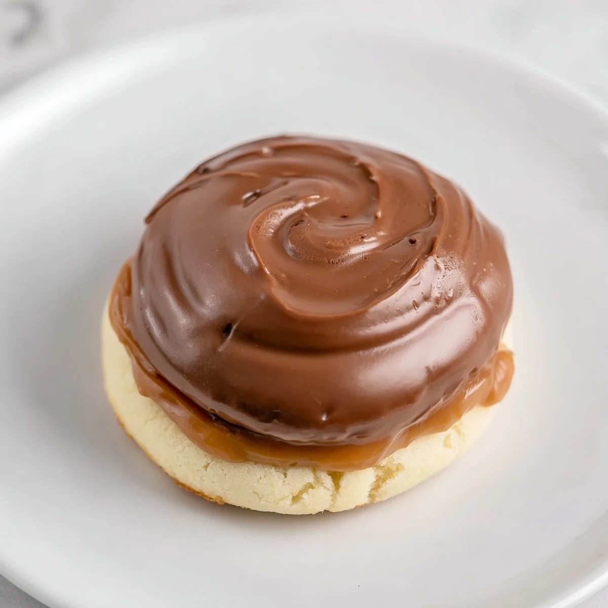 Platter of homemade Twix Cookies for a festive holiday dessert spread in an American kitchen.