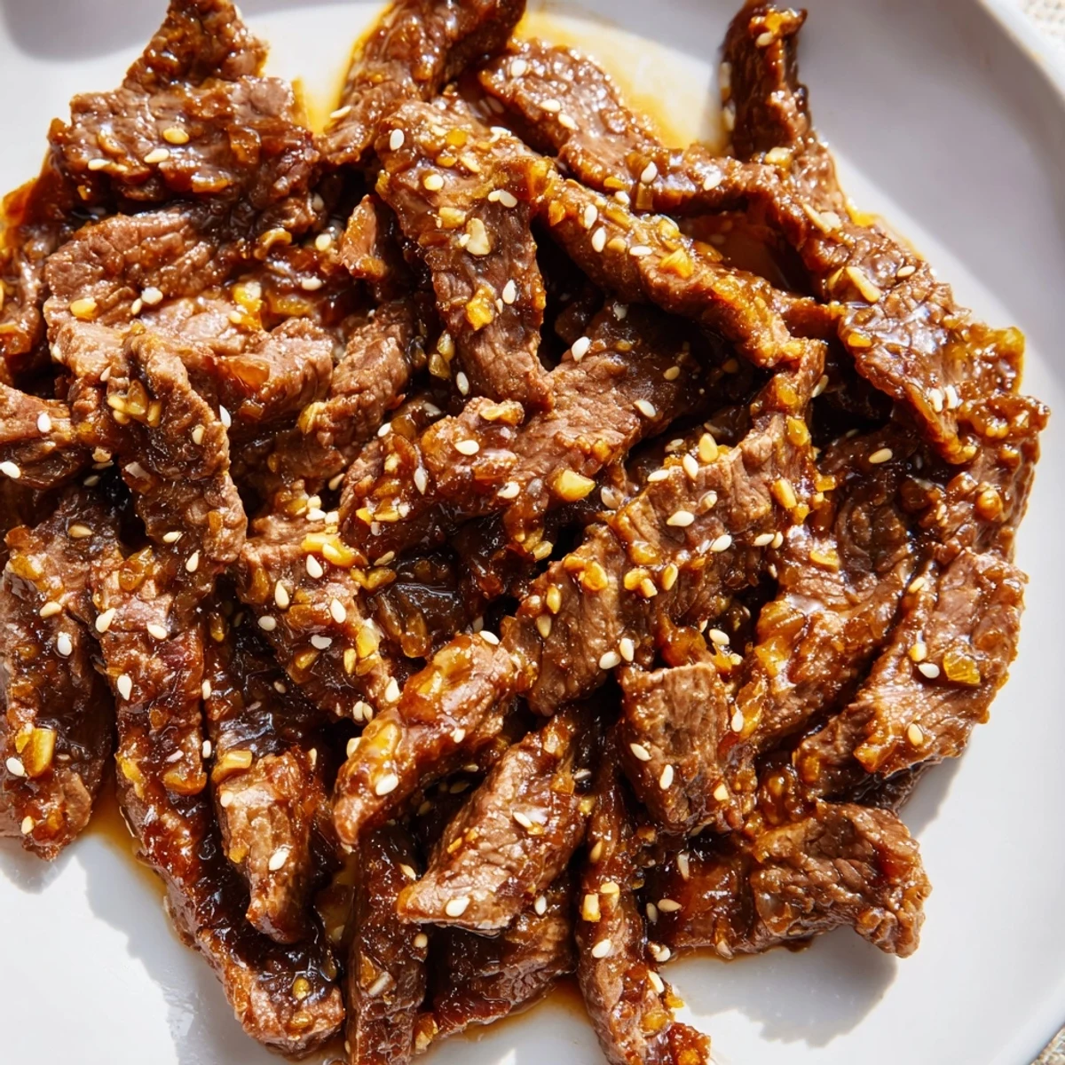 A savory-sweet Ultimate Slow Cooker Mongolian Beef bowl served with fluffy steamed rice.