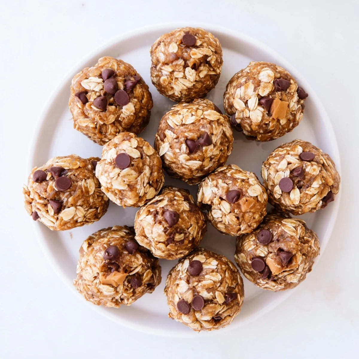 Rolled oats and peanut butter blend into chewy No Bake Peanut Butter Energy Bites with chocolate chips.