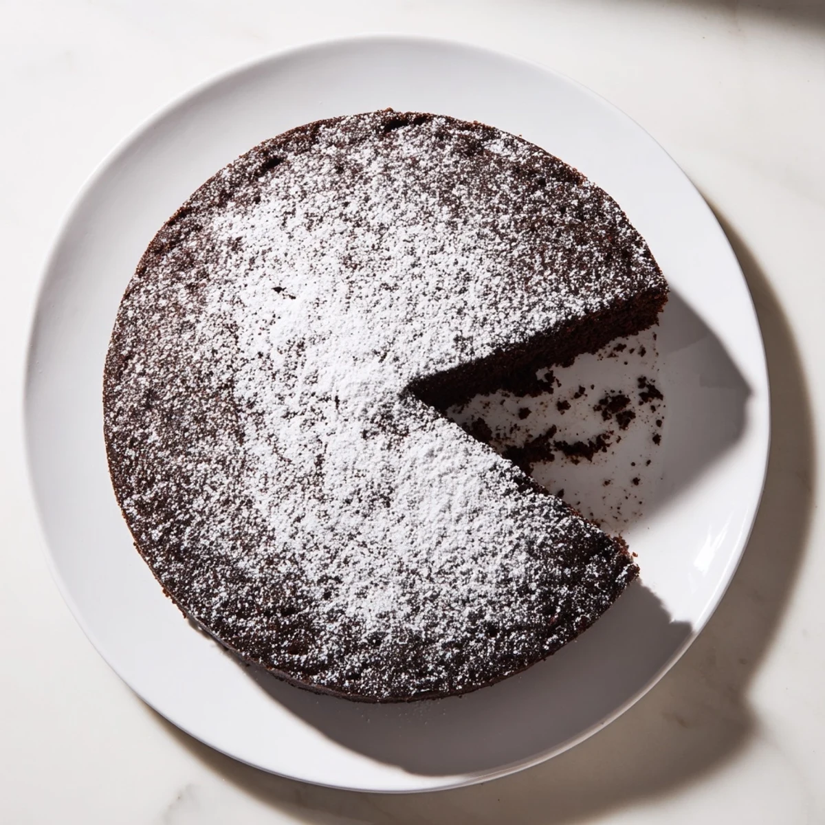 Decadent stout-infused chocolate cake slice topped with whipped cream and chocolate shavings