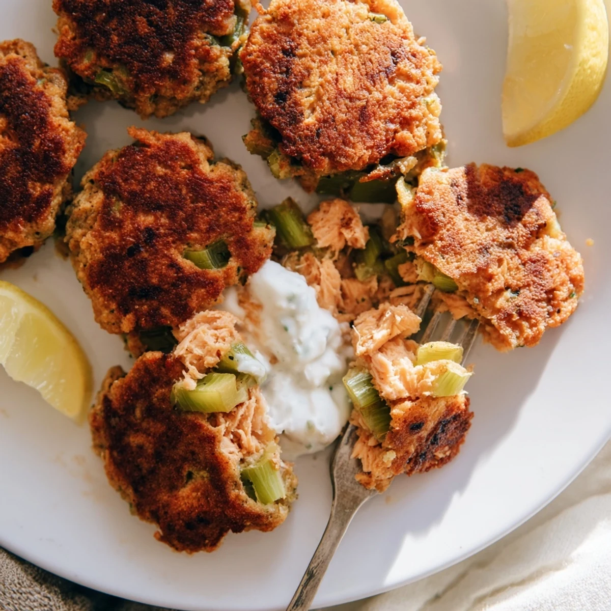 Golden brown Southern salmon croquettes frying in a skillet with crispy edges