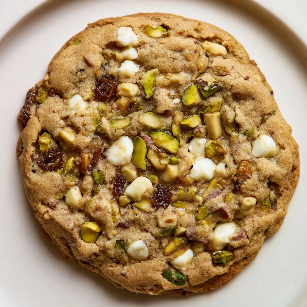 Middle Eastern style Dubai chewy cookie with melted chocolate chips and aromatic cinnamon sugar edges