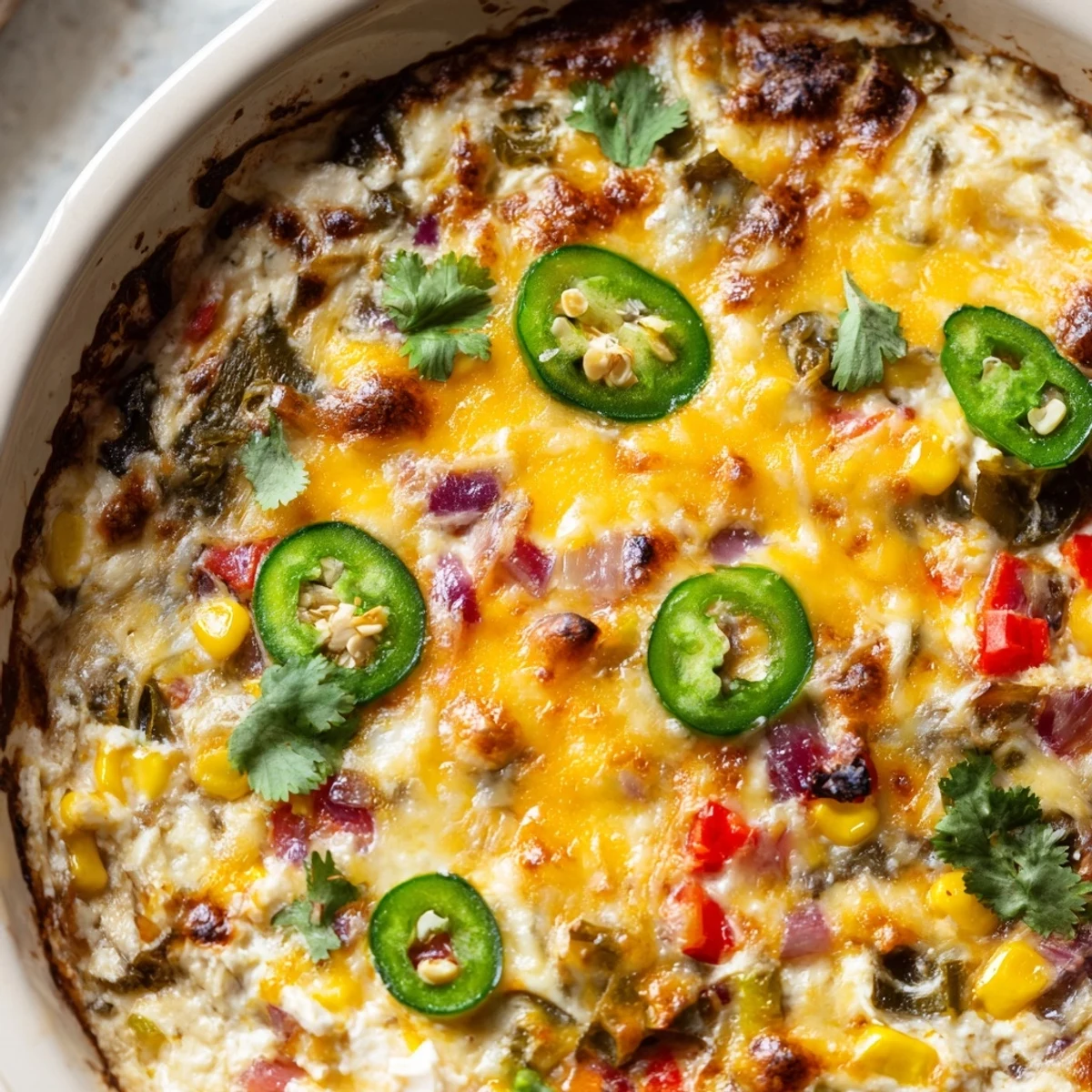 Creamy Spicy Roasted Jalapeno Cowboy Cream Cheese Dip served bubbly in a cast iron skillet