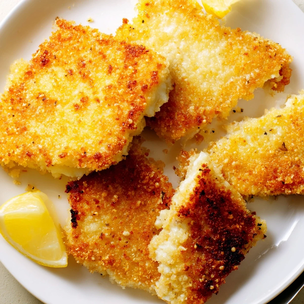 Crispy Greek fried cheese with crunchy exterior and warm melty center on plate