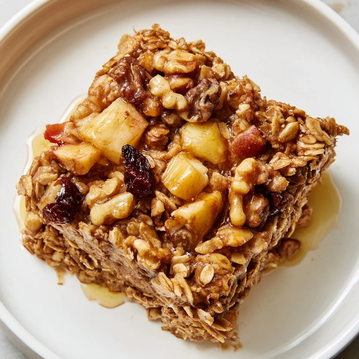 Sliced apples on top of Delicious Apple Cinnamon Oatmeal Bake Recipe For Mornings