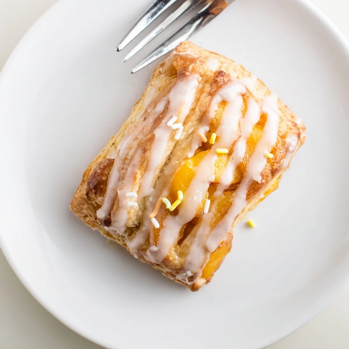 Buttery, flaky handheld breakfast paired with coffee, nostalgic Peach Pop Tarts Classic