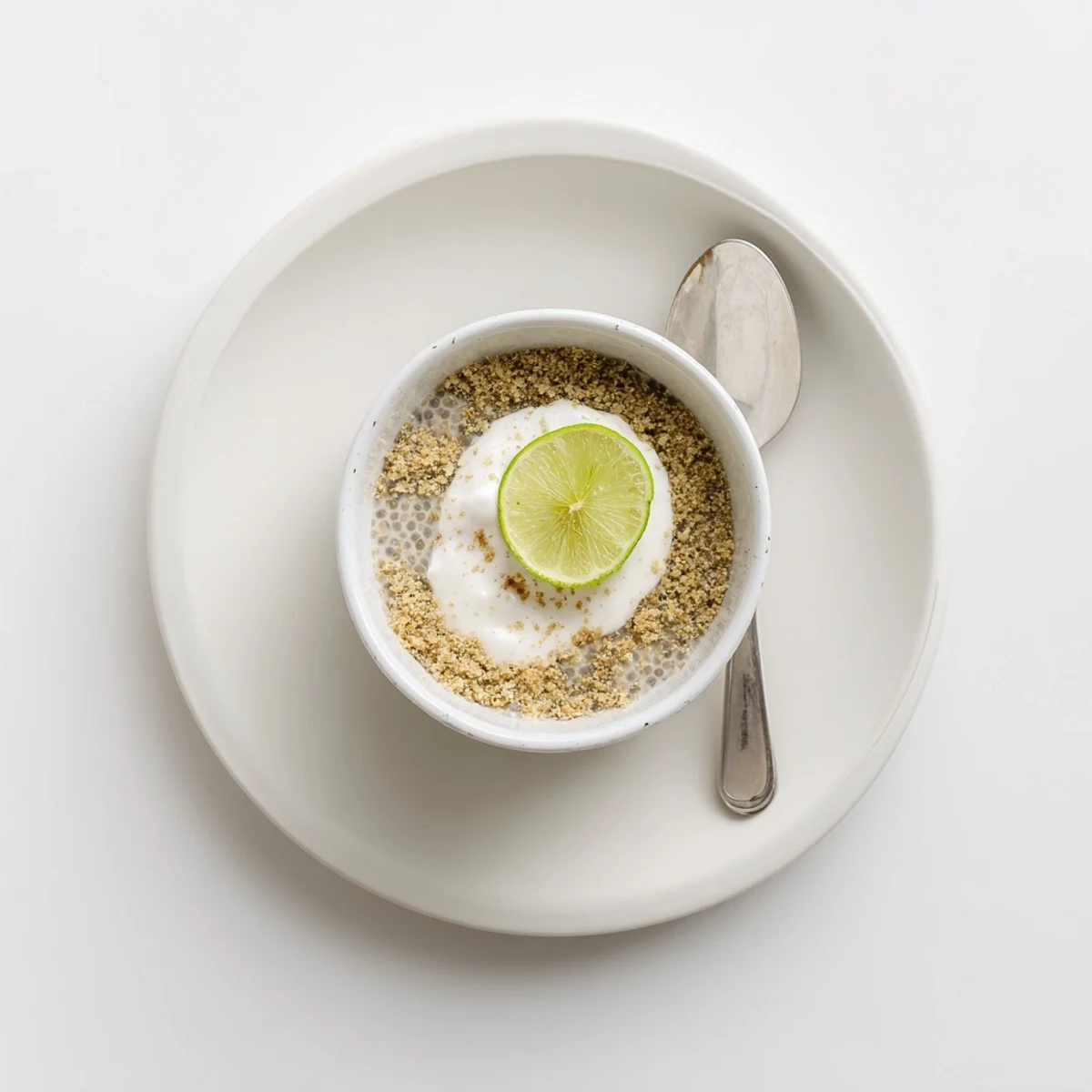 Creamy Key Lime Chia Pudding chilled in glasses, zesty lime aroma.