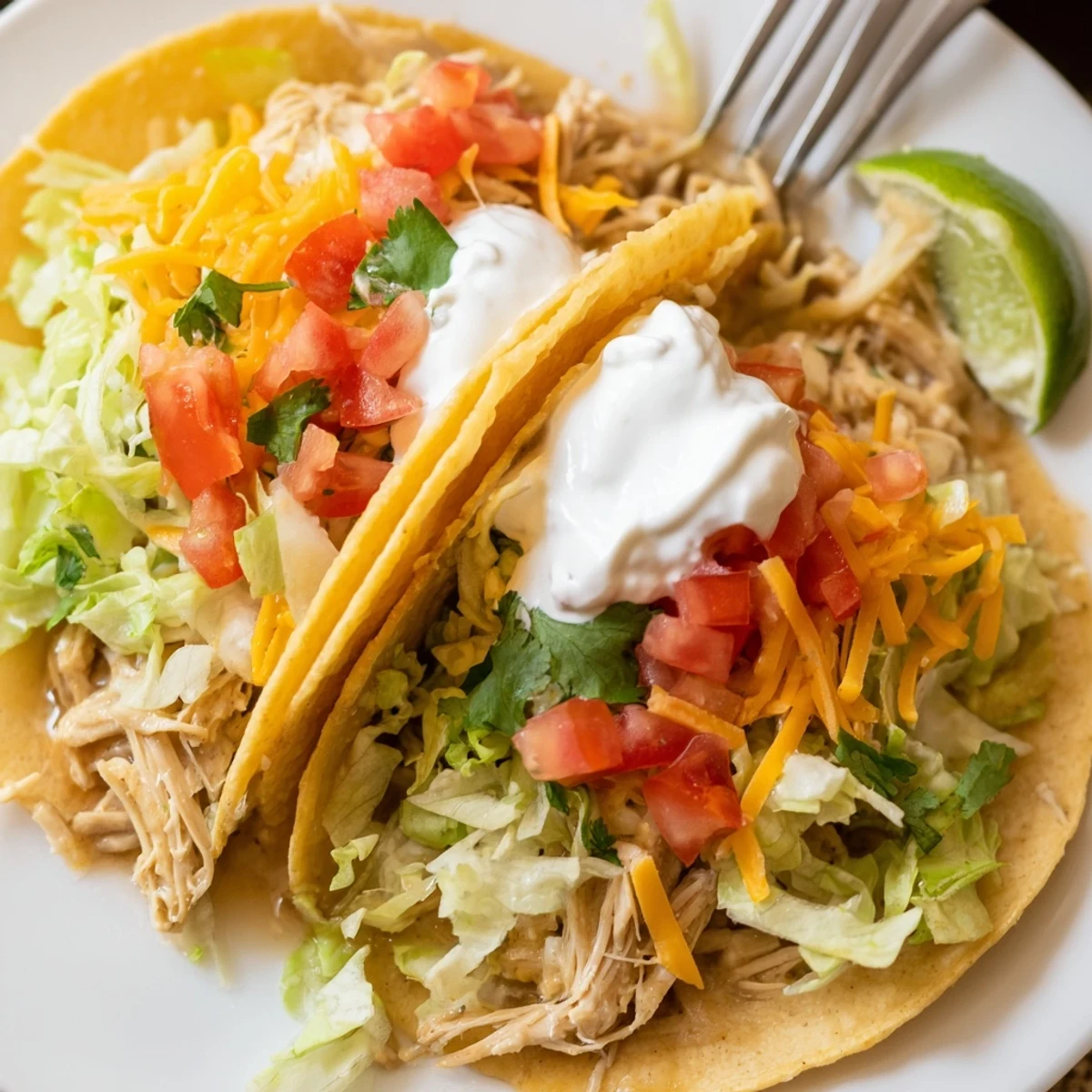 Slow Cooker Ranch Chicken Tacos