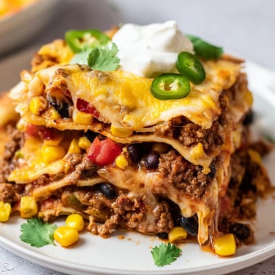 Mexican Lasagna with Tortilla Layers