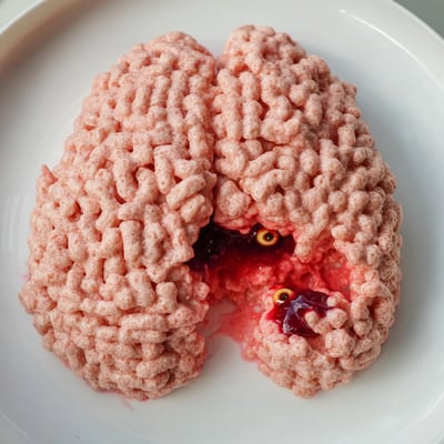 Spooky Stuffed Crispy Rice Brain